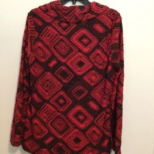 Red/black abstract tunic